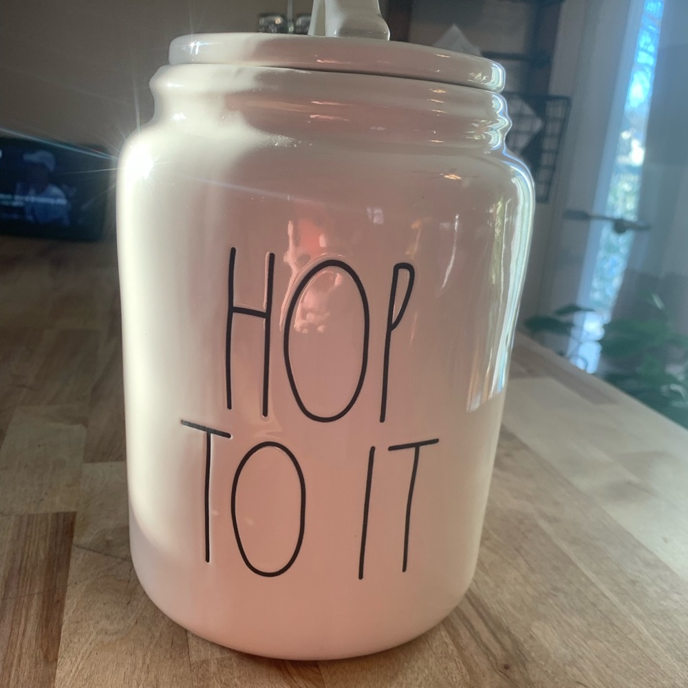 Rae dunn Hop To it Easter and spring large  canister
